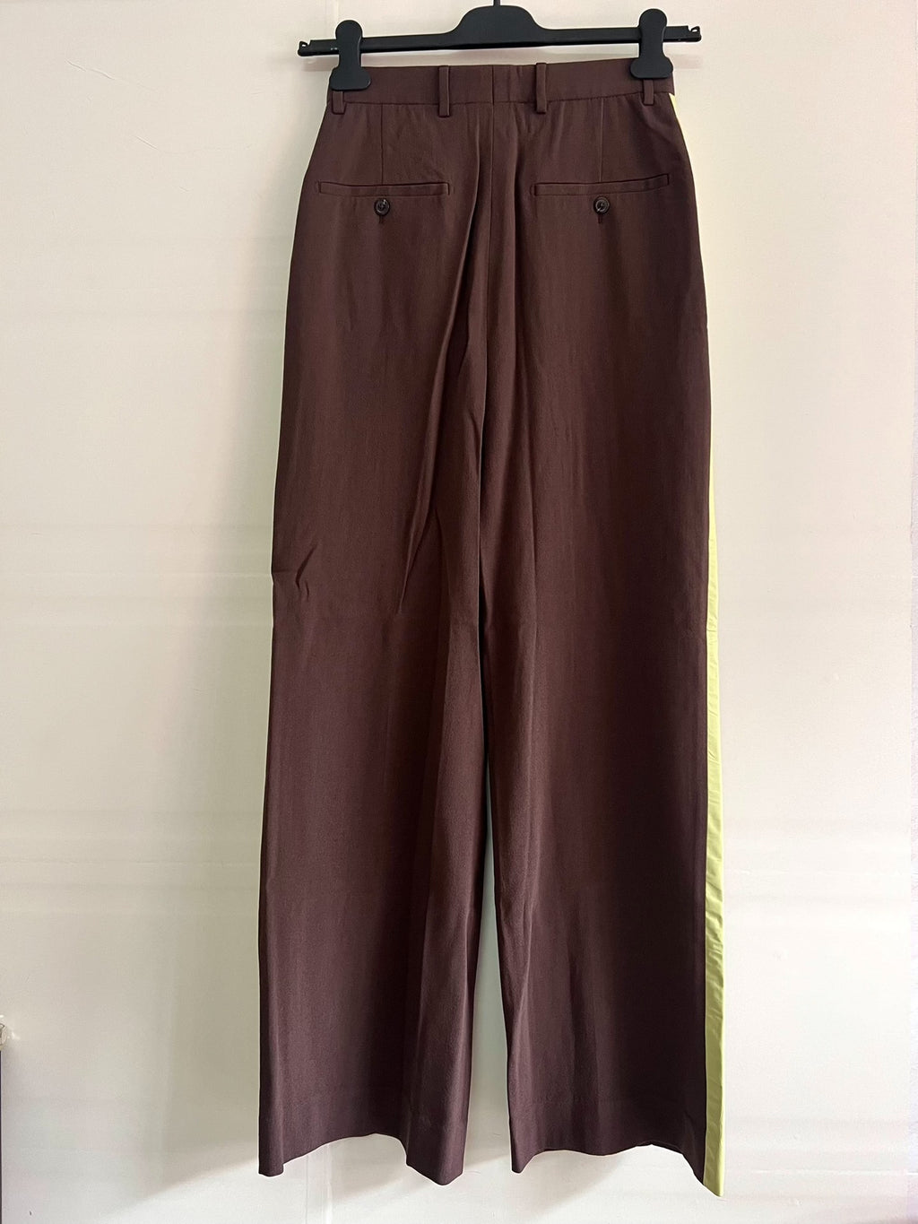 Rick Owens FW18 Striped Side Wool Wide-Leg Pants