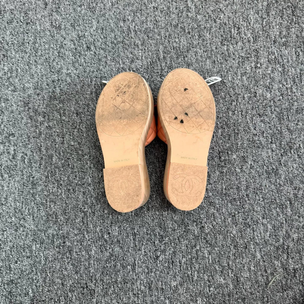 Chanel 22P pink double-C lambskin slippers
