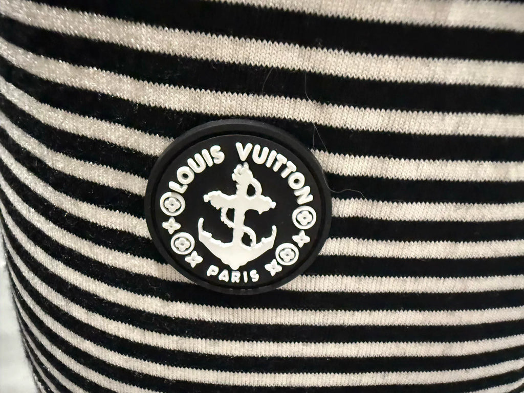 Louis Vuitton Gold Logo Wool Cardigan
