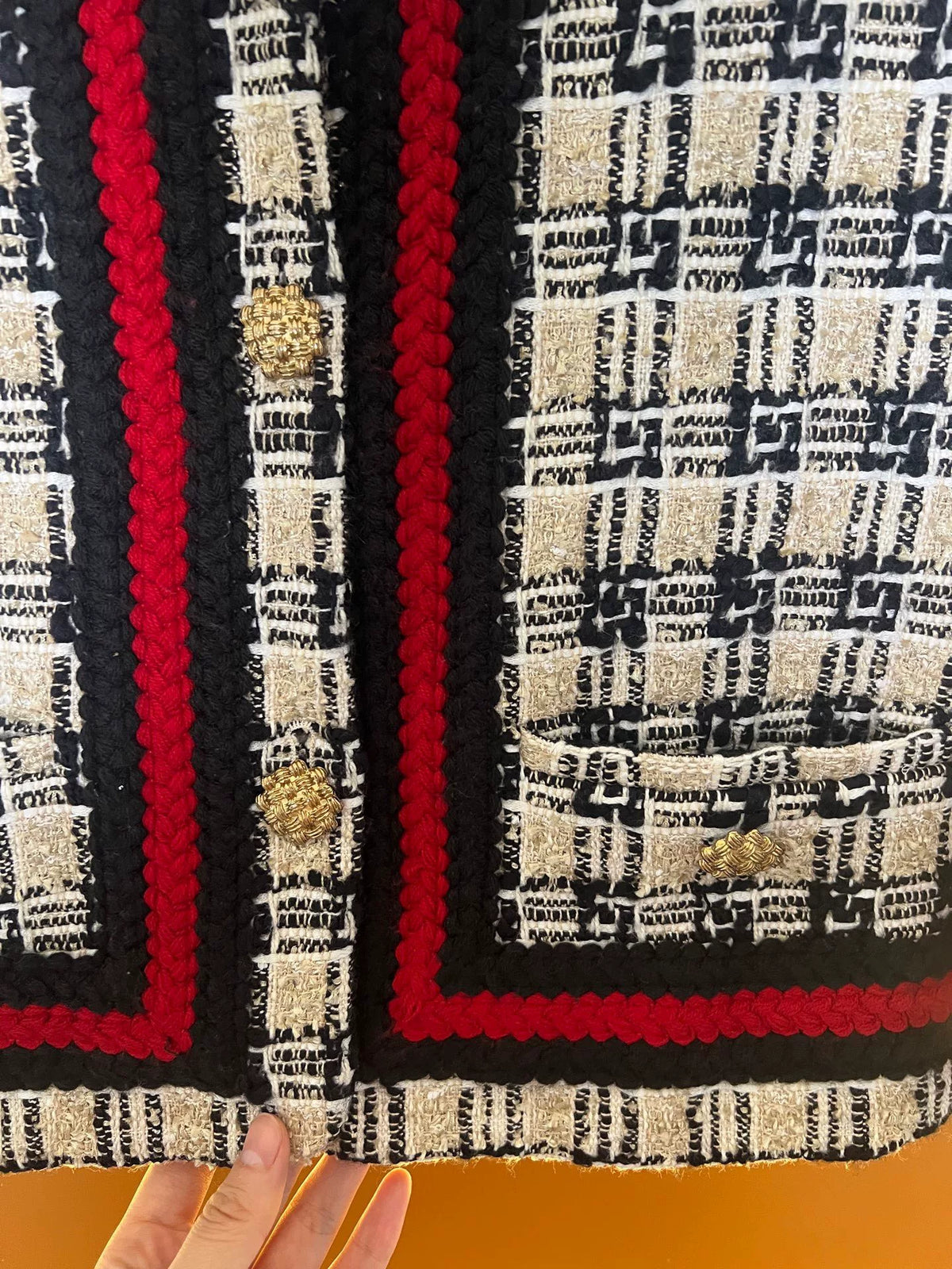 Gucci Gold Button Plaid Jacket