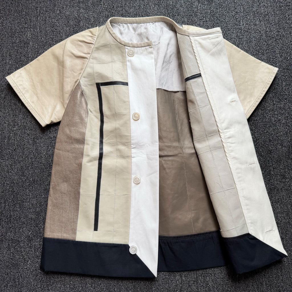 Rick Owens 12SS Leather Button T-Shirt Jacket