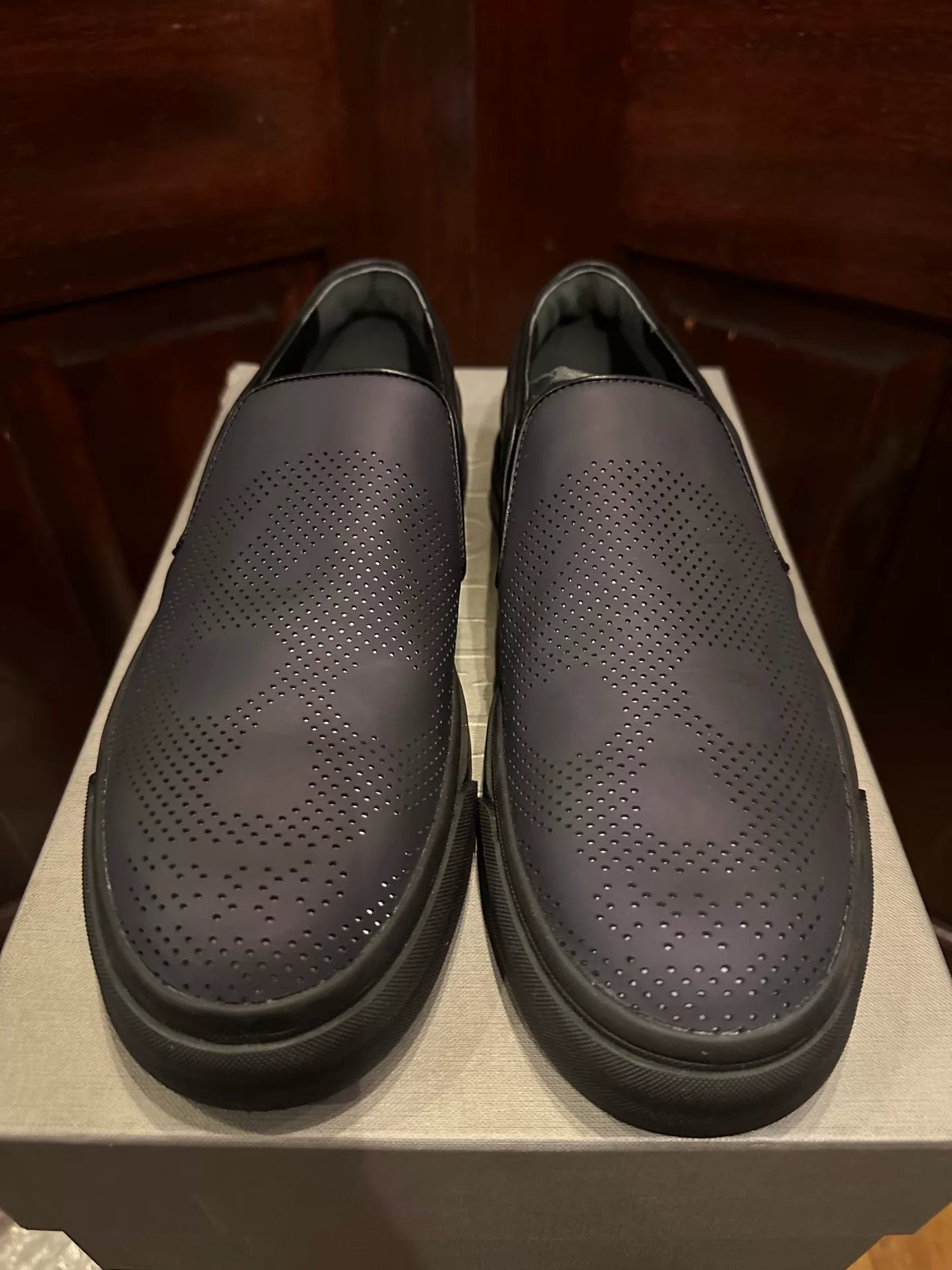 Alexander McQueen Deep Purple 3M Reflective Polka Dot Skull Boots