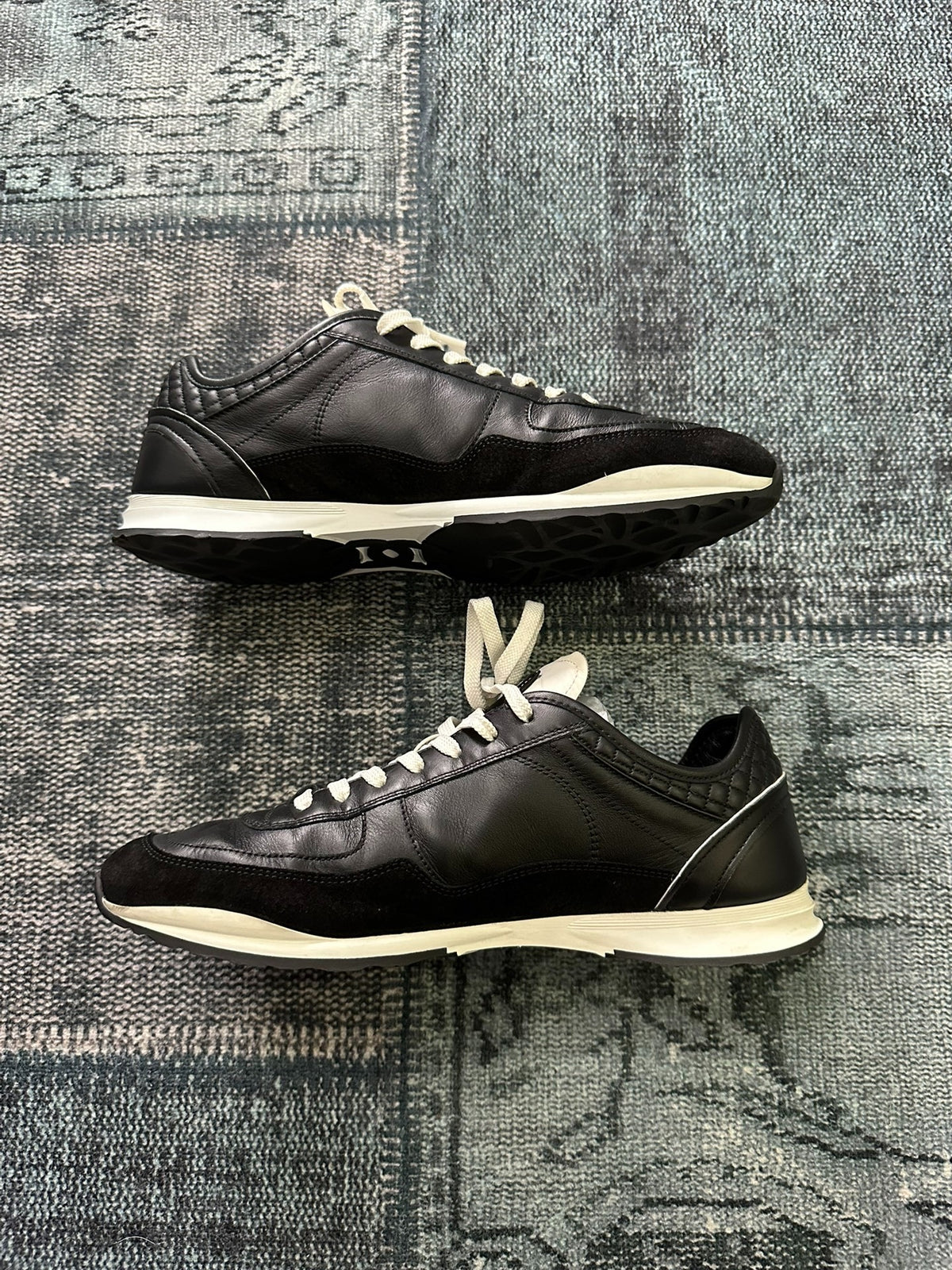 Chanel 25p Black German Army Trainer Thin-Sole Sneakers