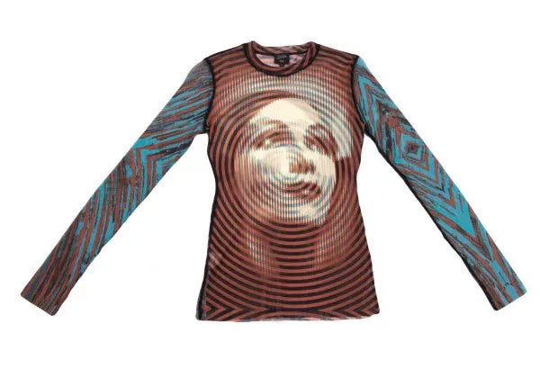 Jean Paul Gaultier Vintage Portrait Mesh Top
