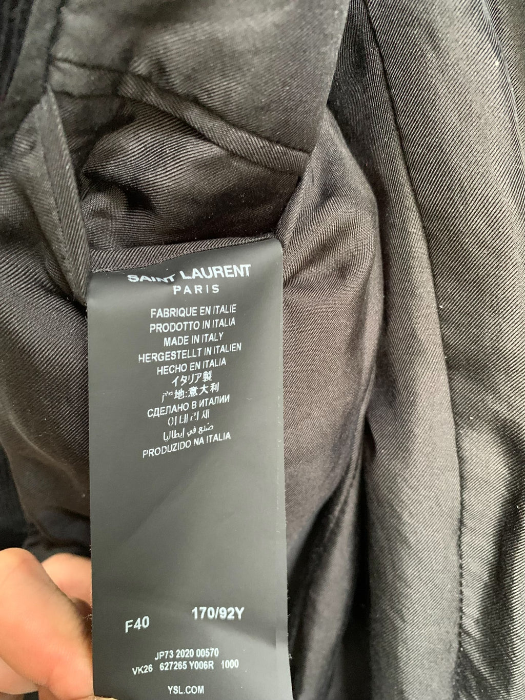 Saint Laurent Black Corduroy Jacket