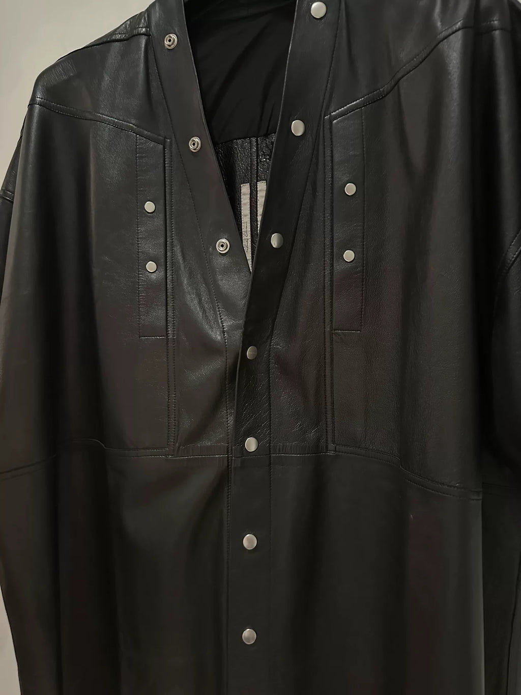 Rick Owens 22SS Larry shirt leather short-sleeve