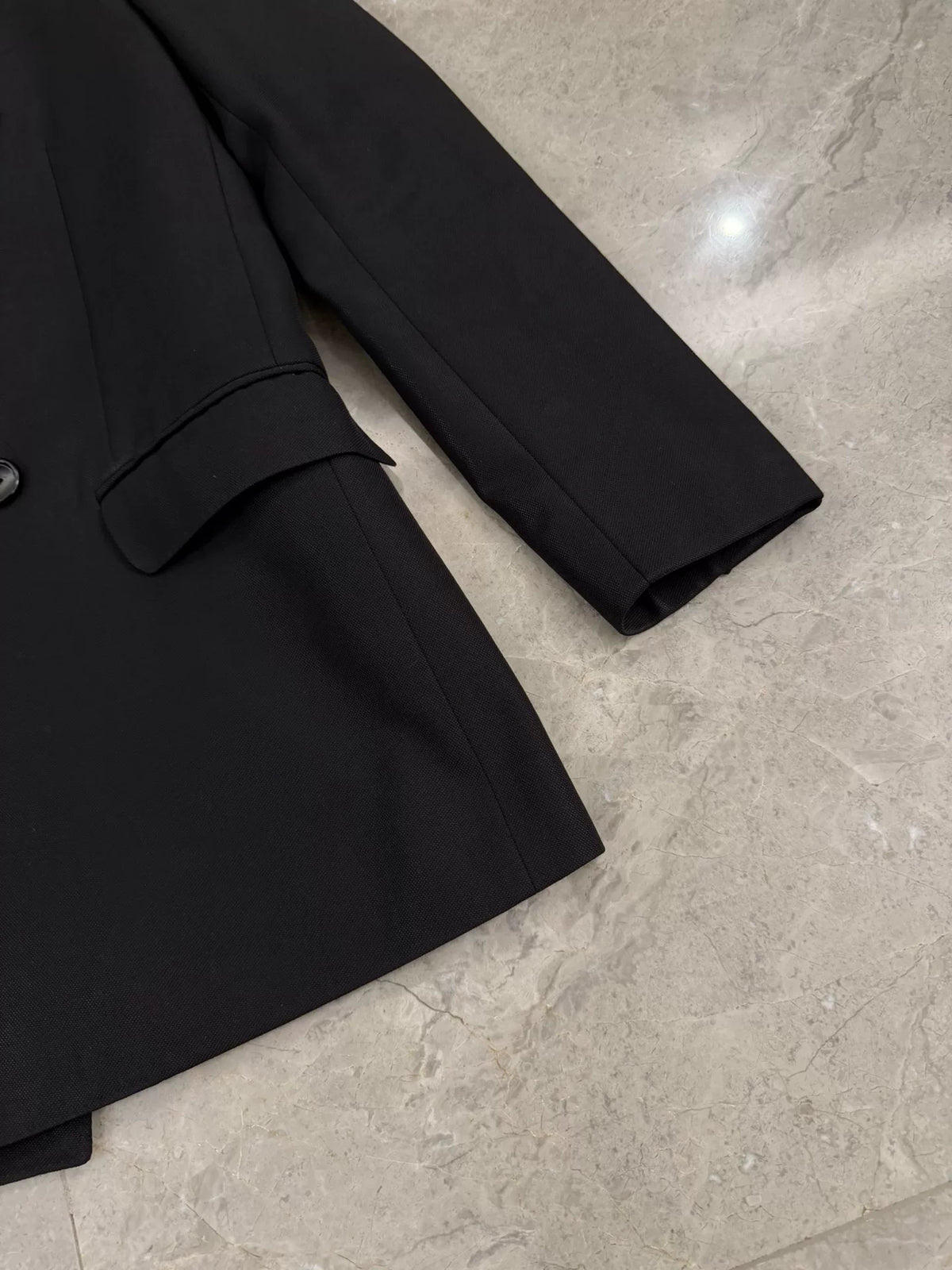 Celine SS20 Black Peak-Lapel Double-Breasted Wool Blazer by Hedi Slimane