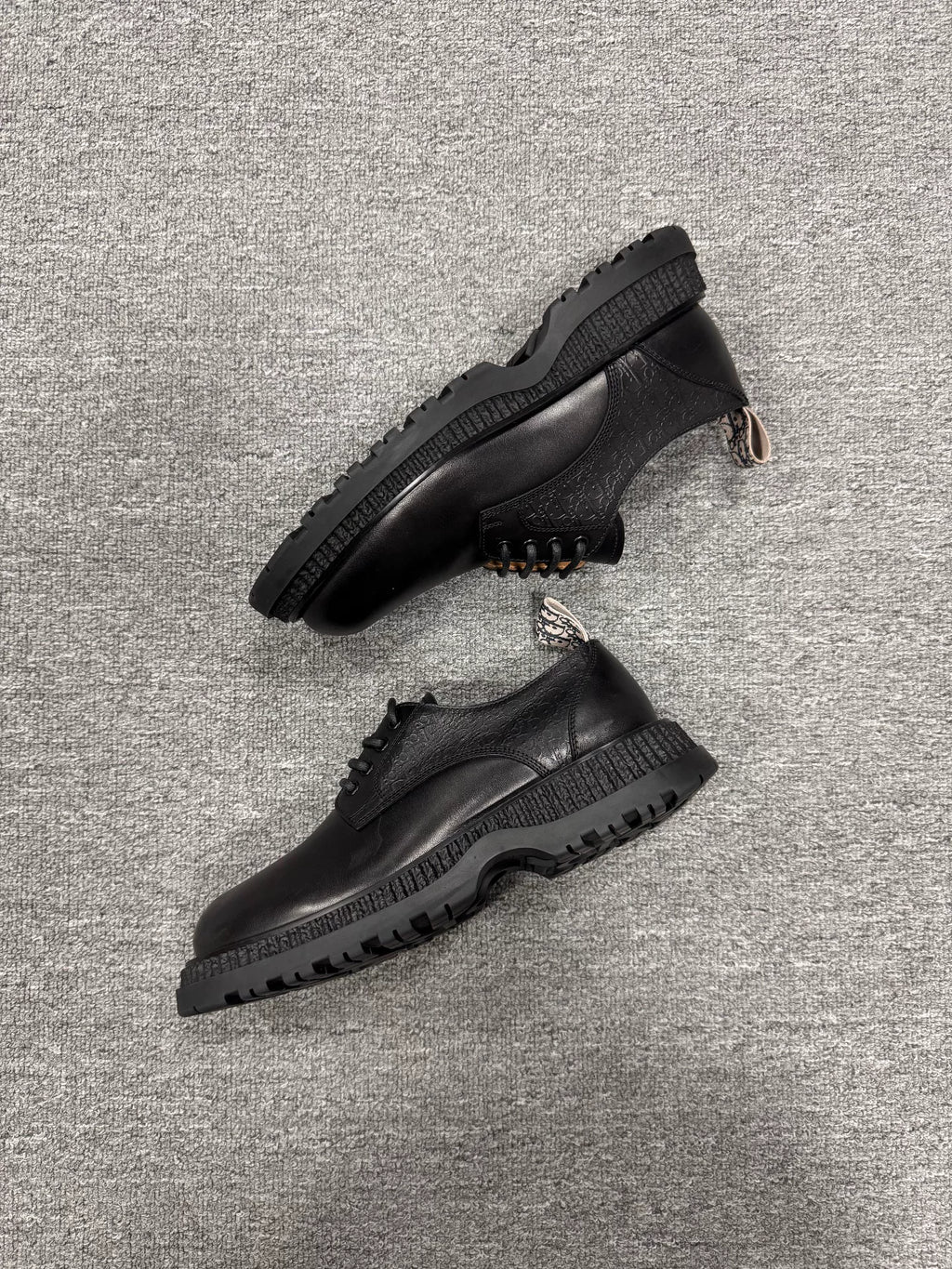 Dior Embossed Monogram Leather Derby Shoes
