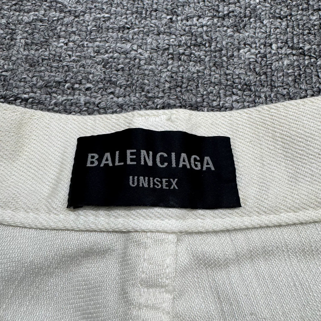 Balenciaga Black Paint-Splatter Distressed Wide-Leg Jeans
