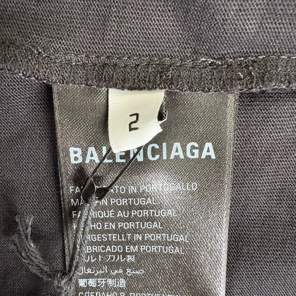 Balenciaga SS24 Black Mud‑Dyed Double B Logo Top
