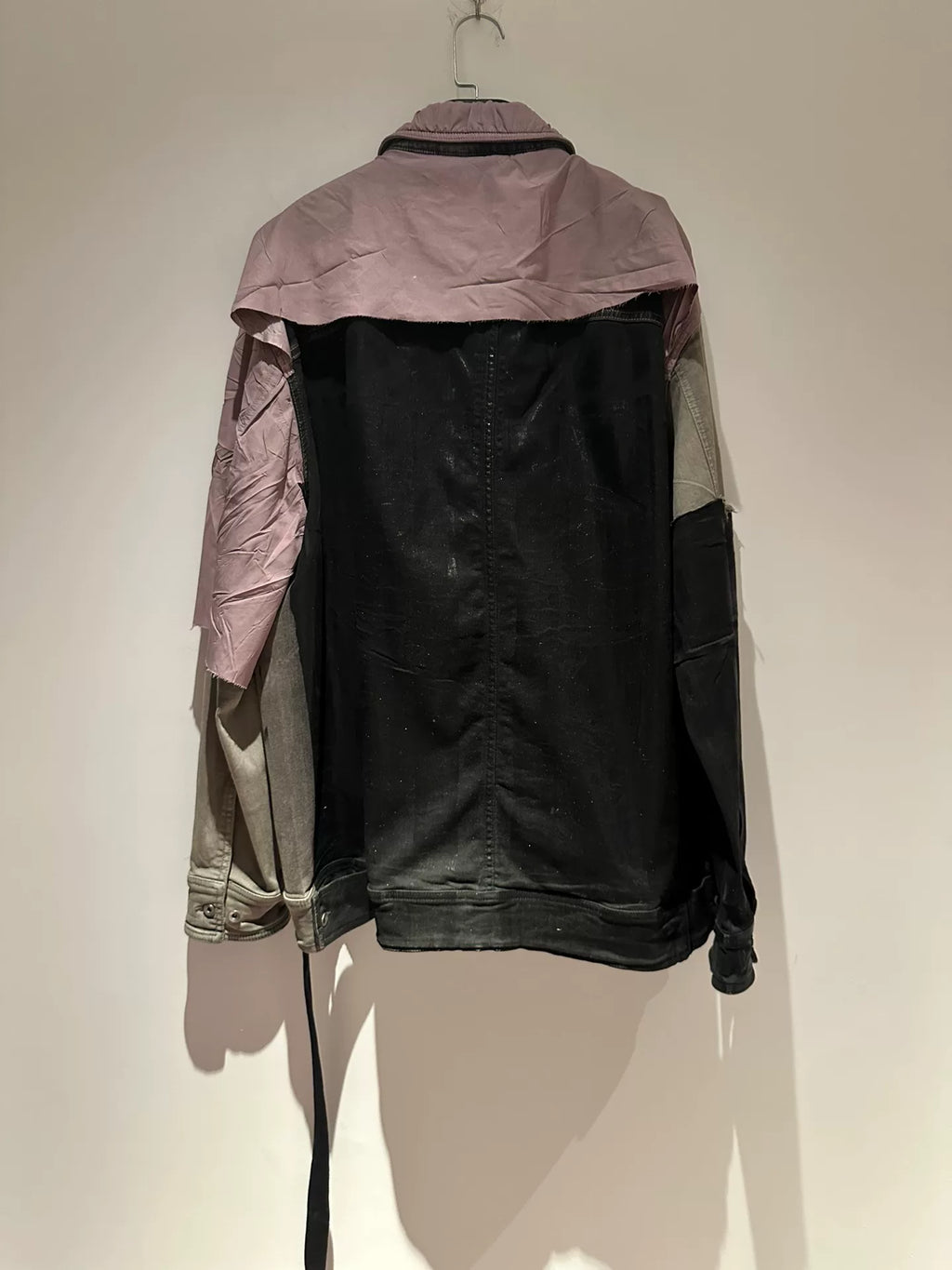 Rick Owens DRKSHDW FW22 Patchwork Collar Single-Button Long-Sleeve Shirt Jacket
