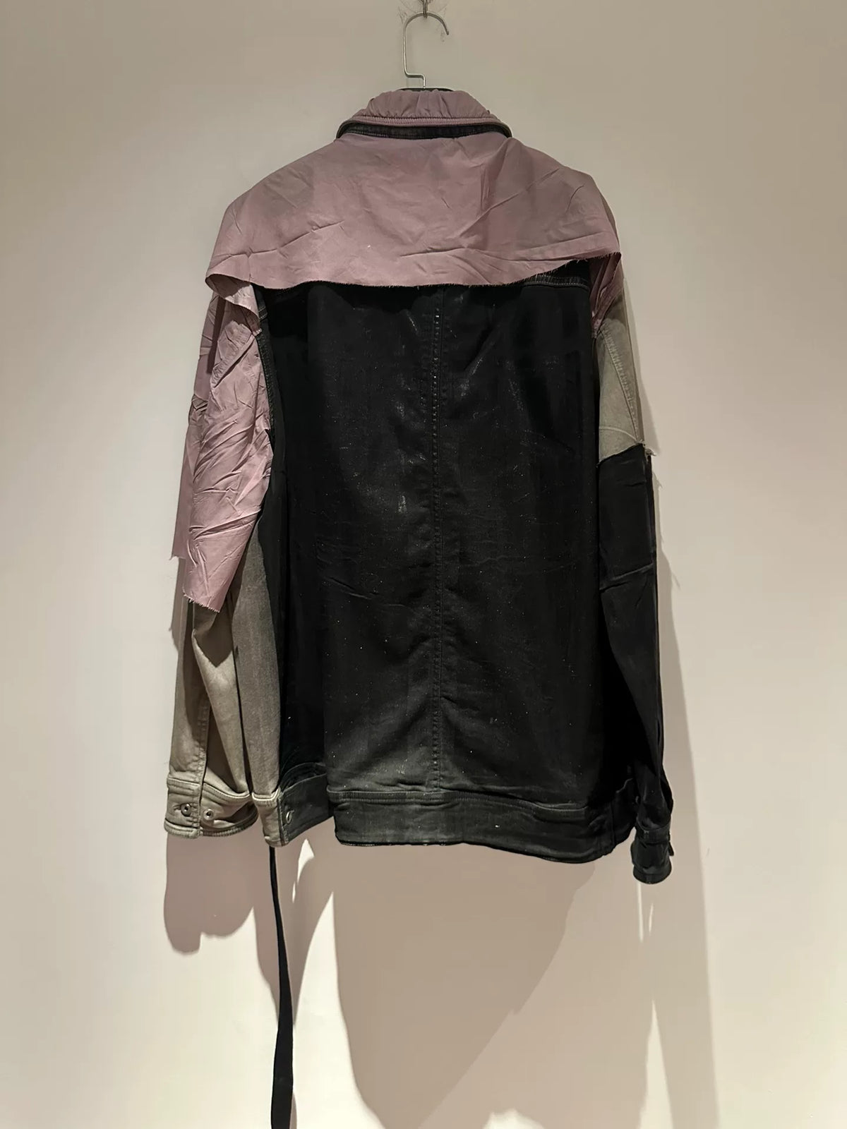 Rick Owens DRKSHDW FW22 Patchwork Collar Single-Button Long-Sleeve Shirt Jacket