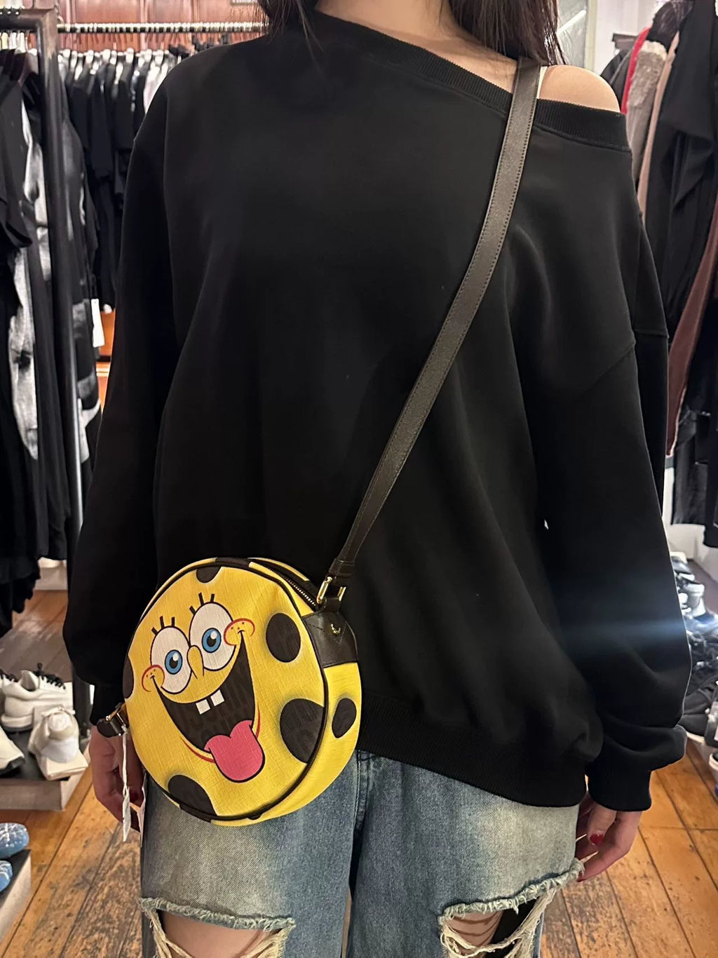 Moschino FW14 SpongeBob Round Crossbody Bag