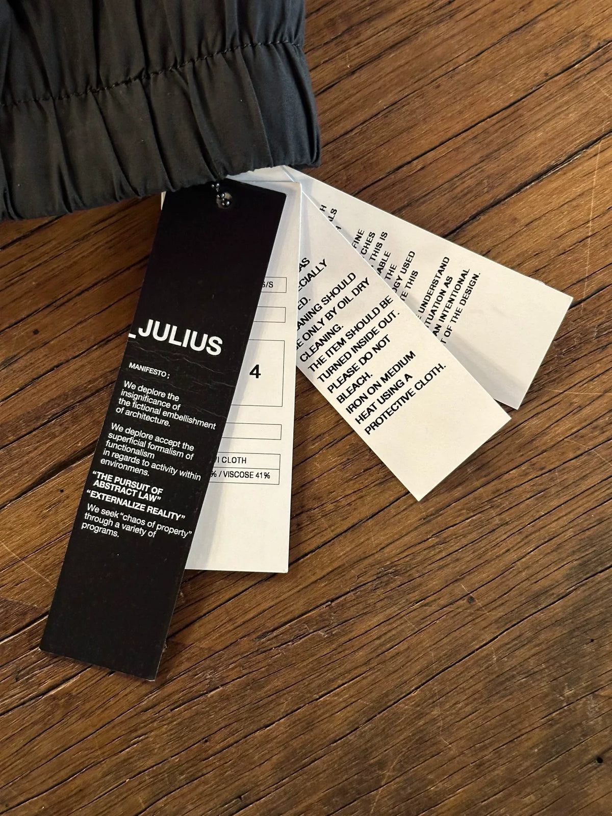 Julius SS16 Black Cotton Viscose Pants