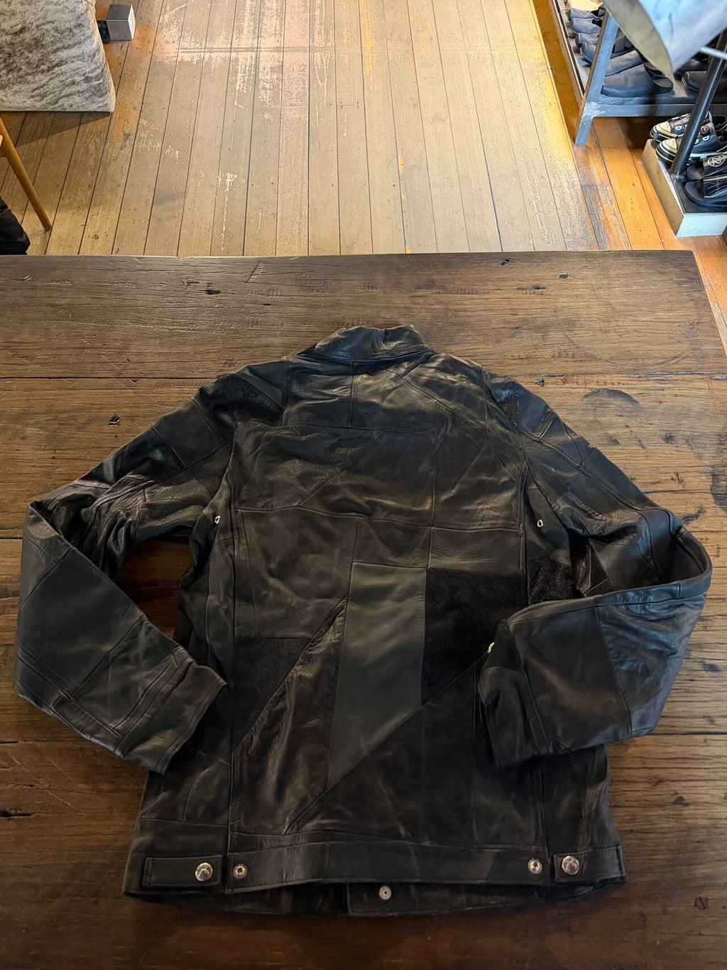 roarguns SS10 Black Patchwork Leather Jacket