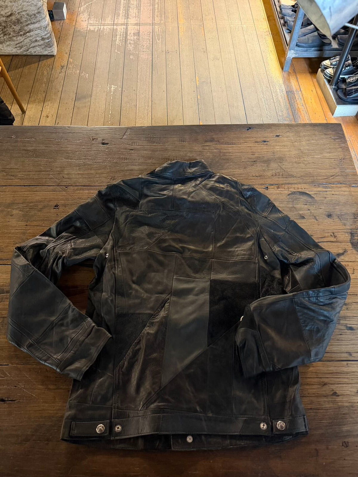 roarguns SS10 Black Patchwork Leather Jacket
