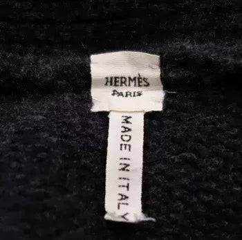 HERMES Grey Cashmere Cardigan