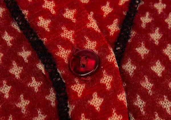 Jean Paul Gaultier Vintage Red Polka Dot V-Neck Mesh Top