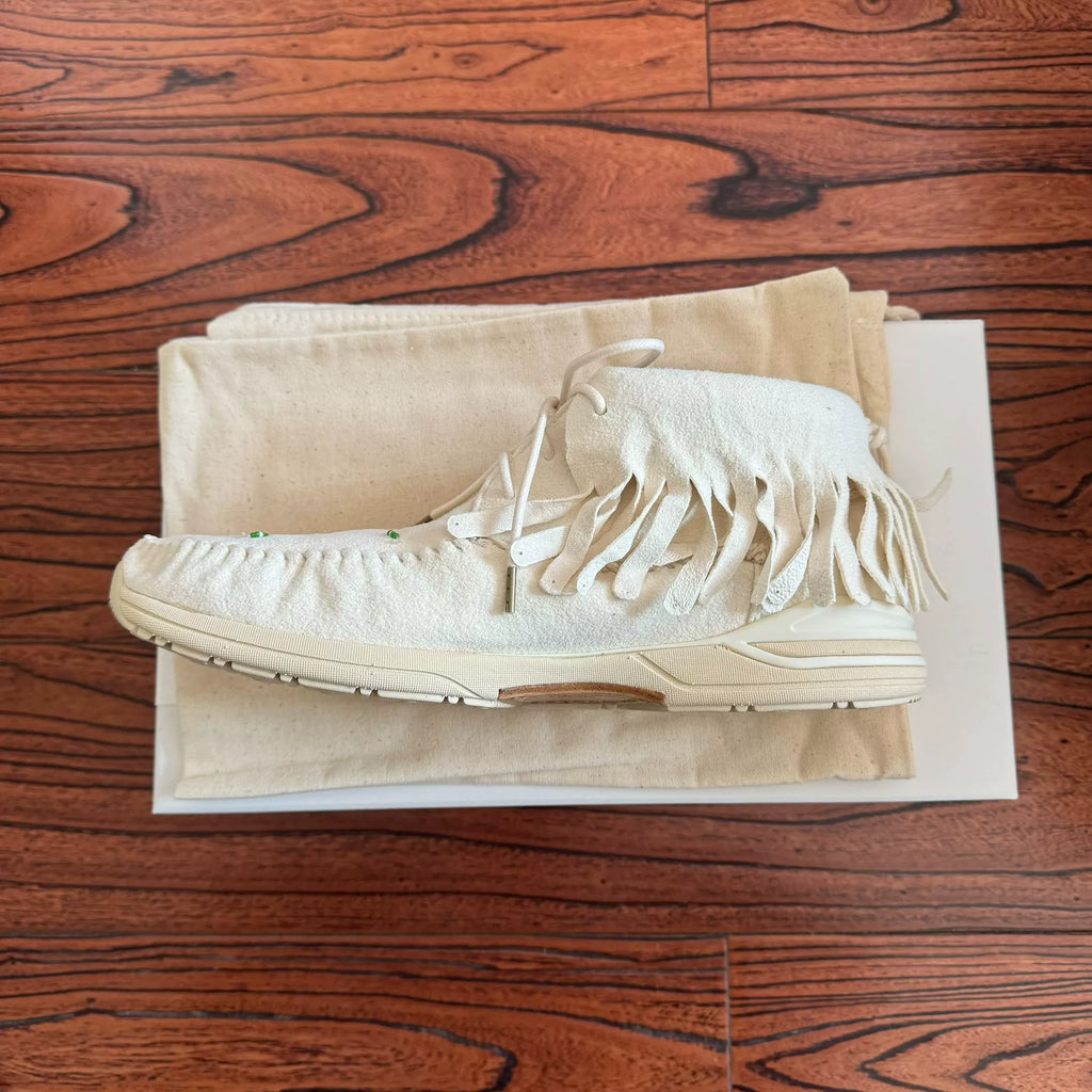 Visvim 23AW Aw Fbt Shaman Folk Fringe White Shoes