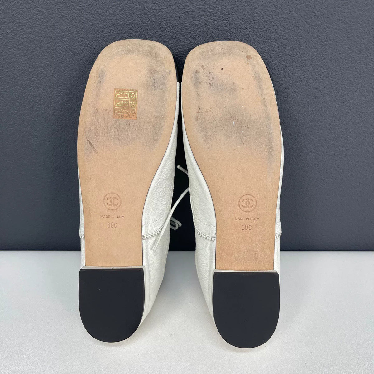 Chanel Black and White Leather Shoes