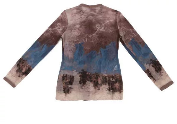 Jean Paul Gaultier Vintage Blue Floral Mesh Top