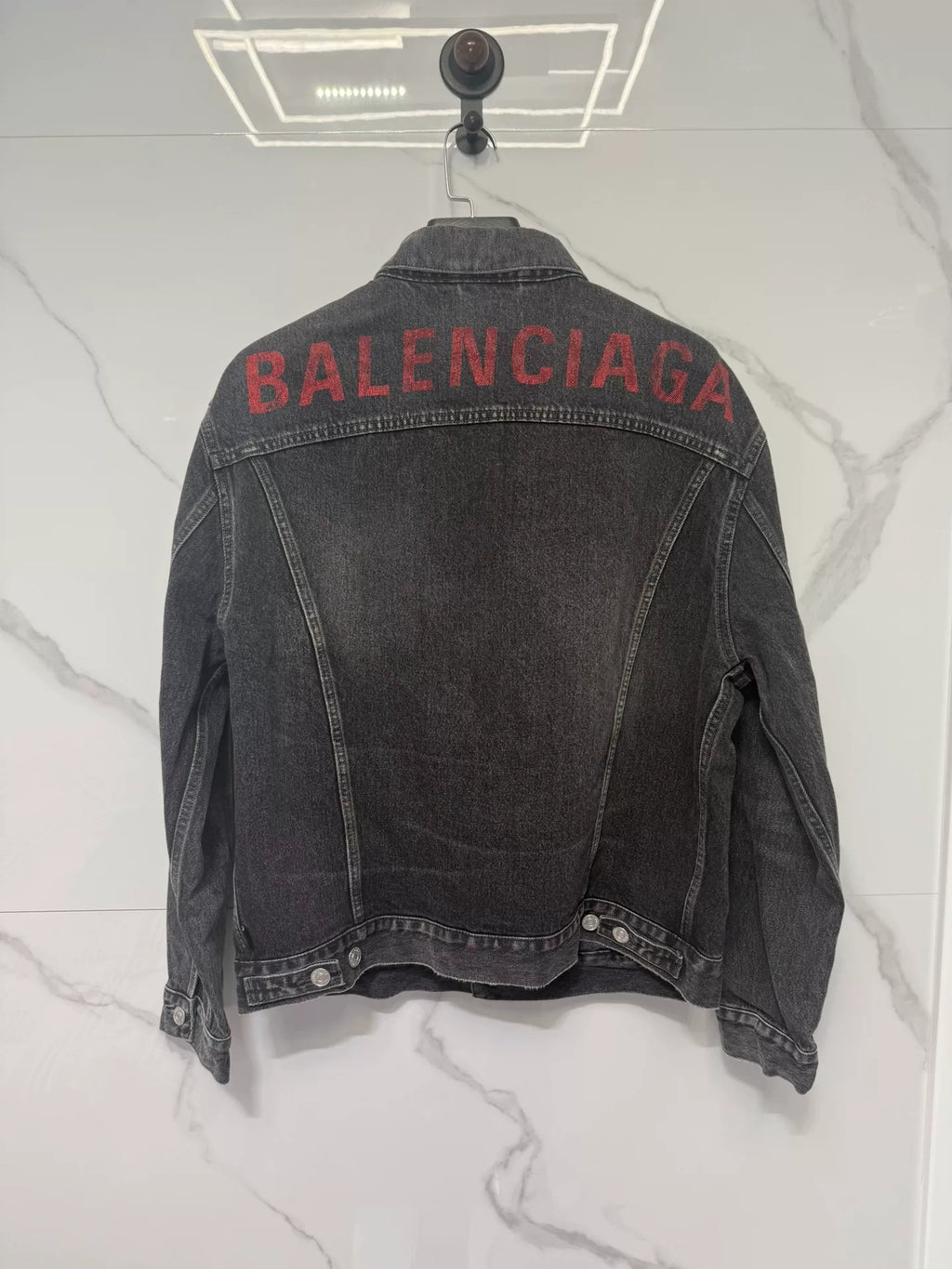 Balenciaga Black Printed Denim Jacket