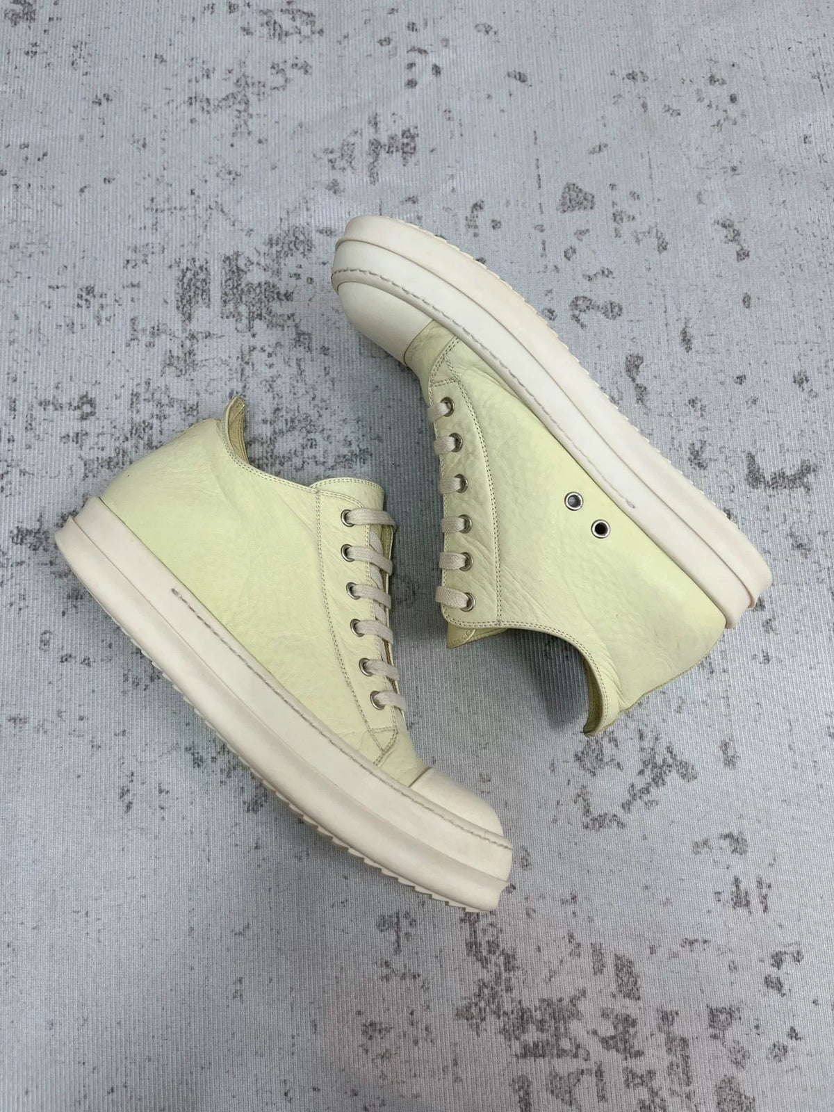 Rick Owens Main Line Leather Low-Top Sneakers