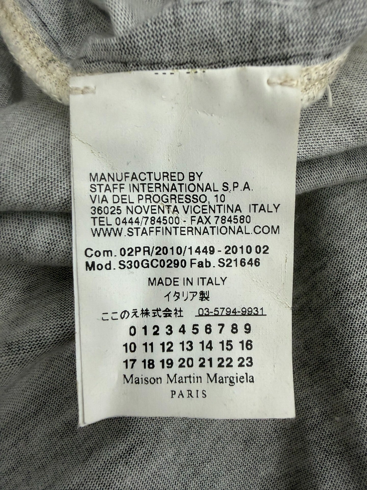 Maison Martin Margiela Mainline 10SS Black White Gradient Ombre T-Shirt