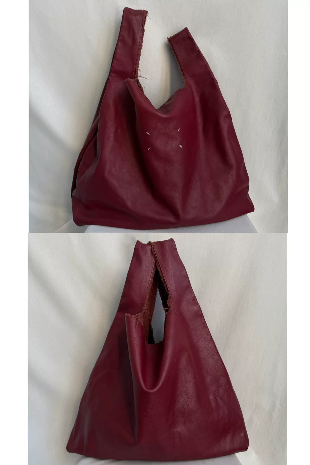 Rare 2015 Maison Martin Margiela deconstructed burgundy monk tote bag