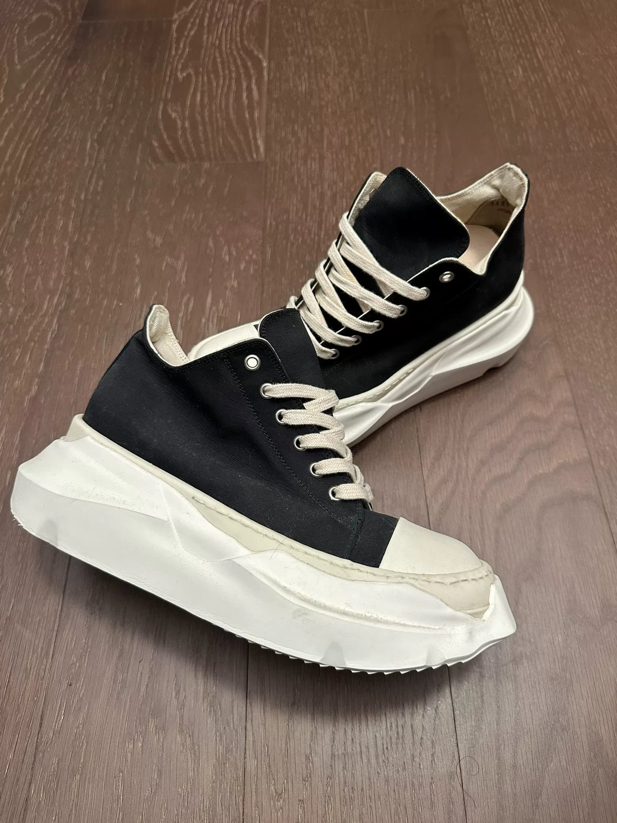 Rick Owens Black and White Tank Sole Large Converse Sneakers