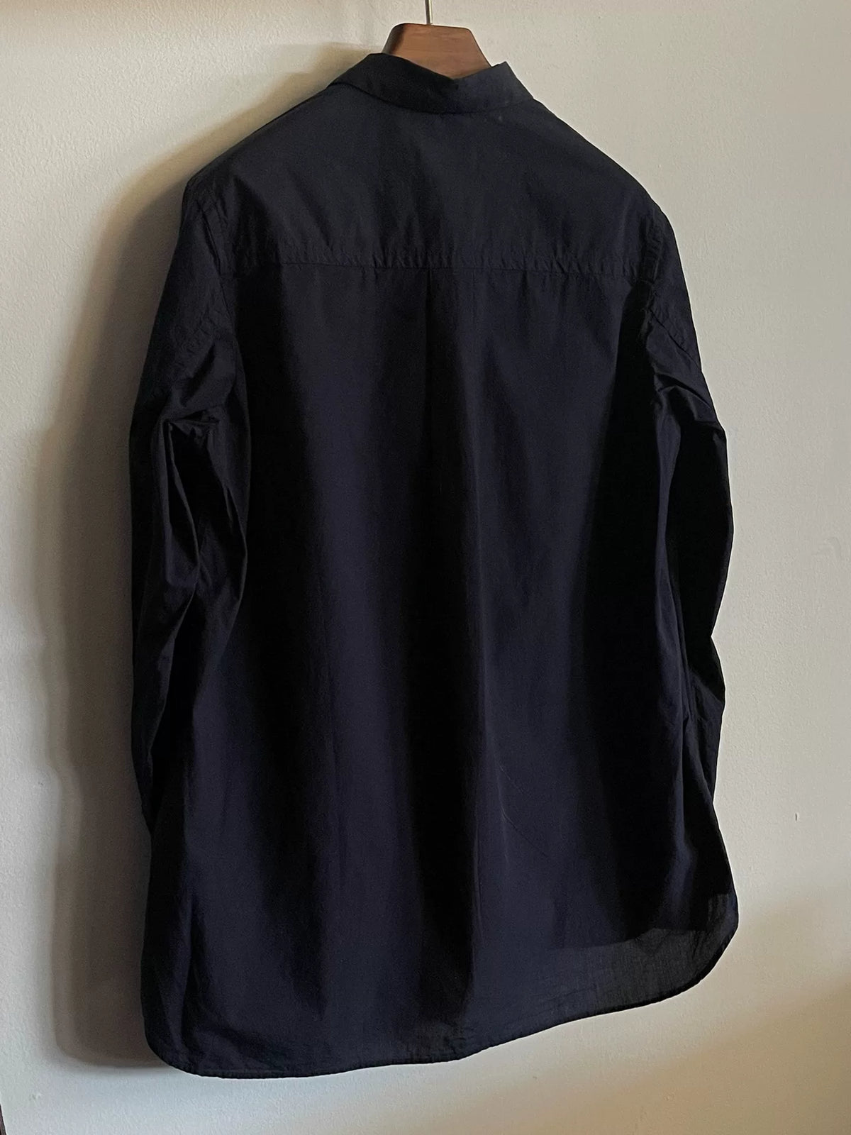 Undercover navy blue Henry collar shirt