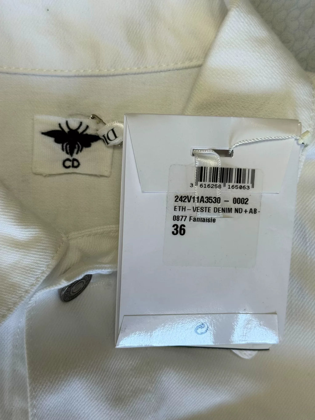 Dior Floral Cotton Embroidered White Denim Jacket