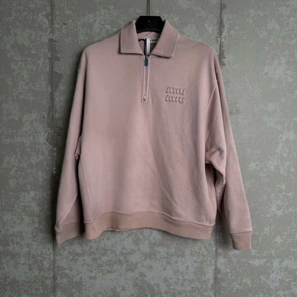 Miu Miu Pink Quarter Zip Sweatshirt