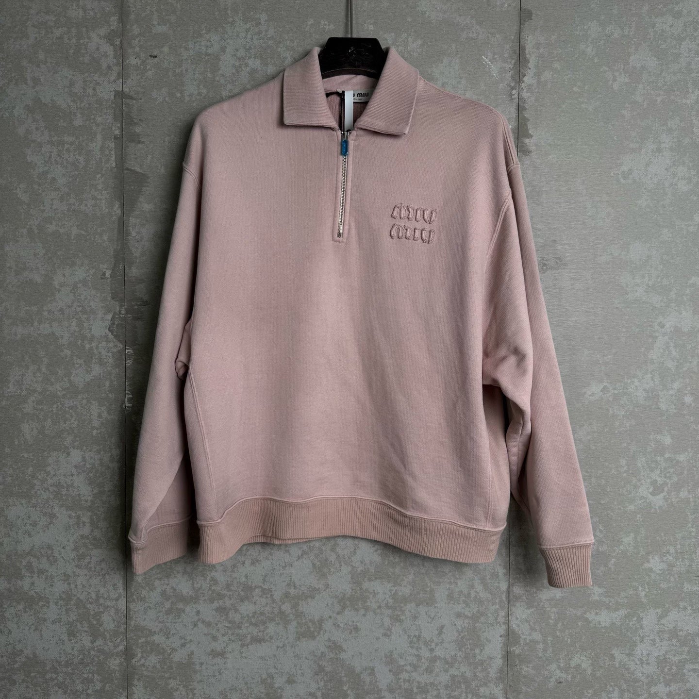 Miu Miu Pink Quarter Zip Sweatshirt