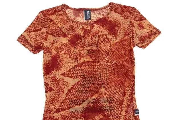 Jean Paul Gaultier Vintage Orange Maple Leaf Mesh Top