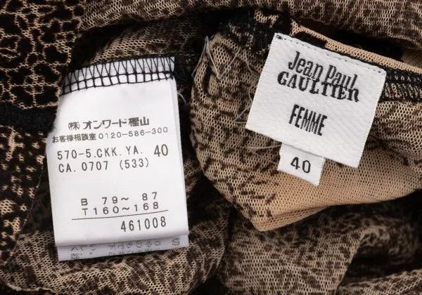 Jean Paul Gaultier Vintage Brown Floral Mesh Top
