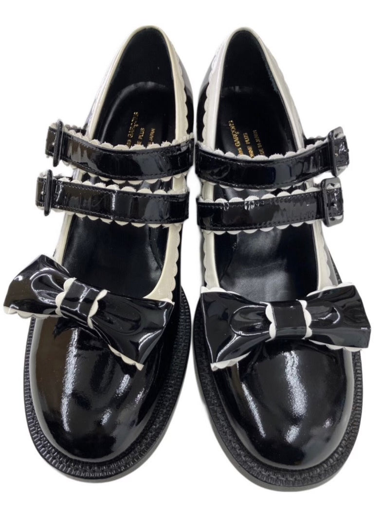 Comme des Garcons Runway Bow Mary Jane Leather Shoes