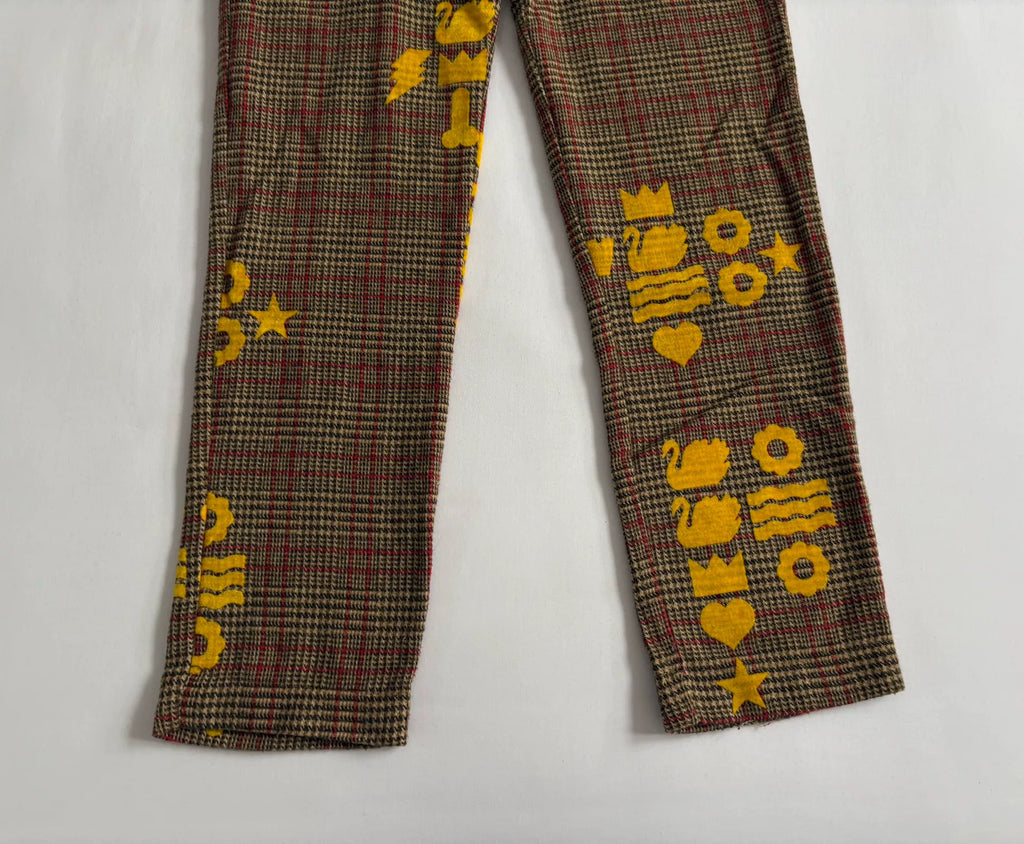 Walter van Beirendonck 1997 showpiece swan plaid pants