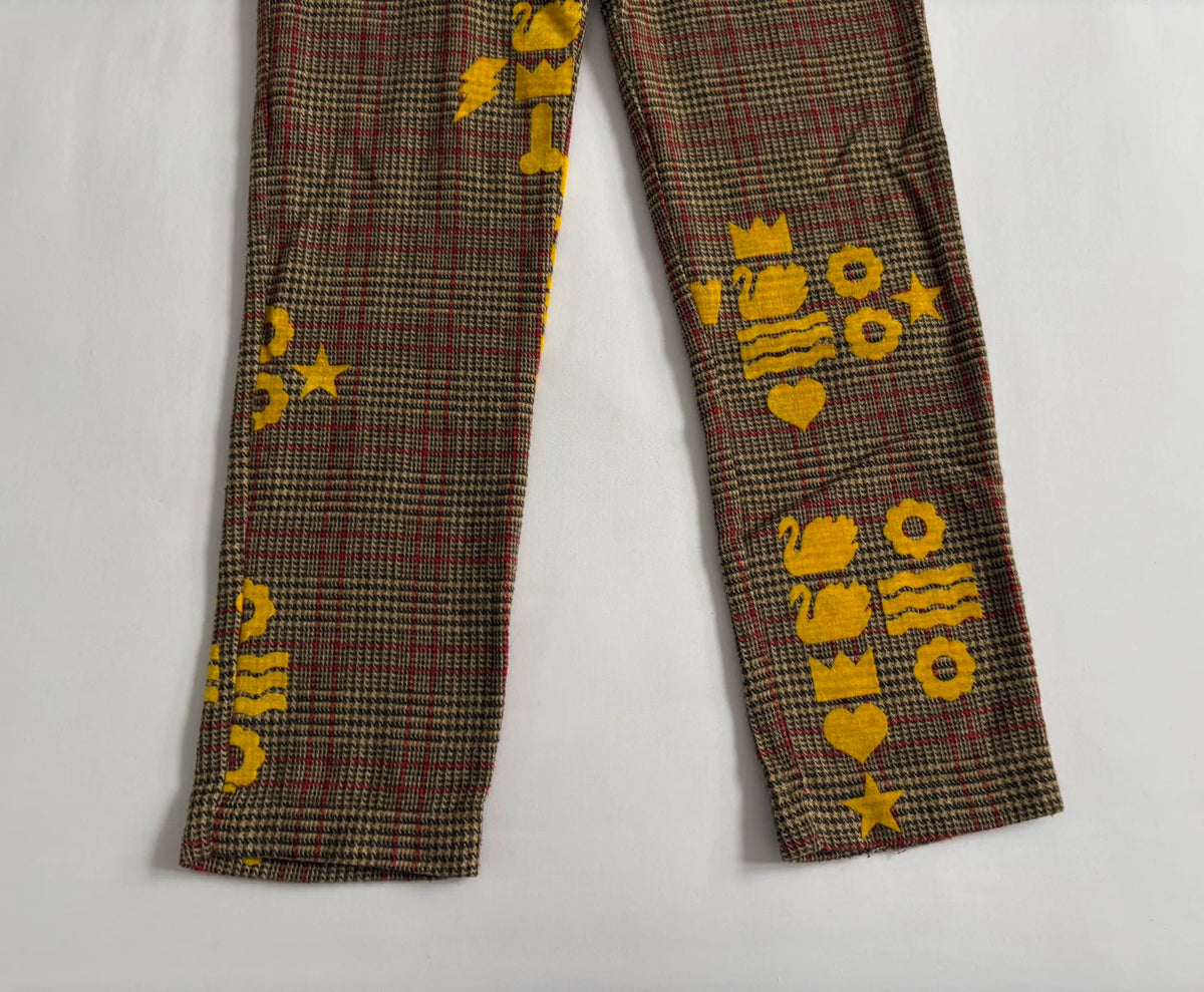 Walter van Beirendonck 1997 showpiece swan plaid pants