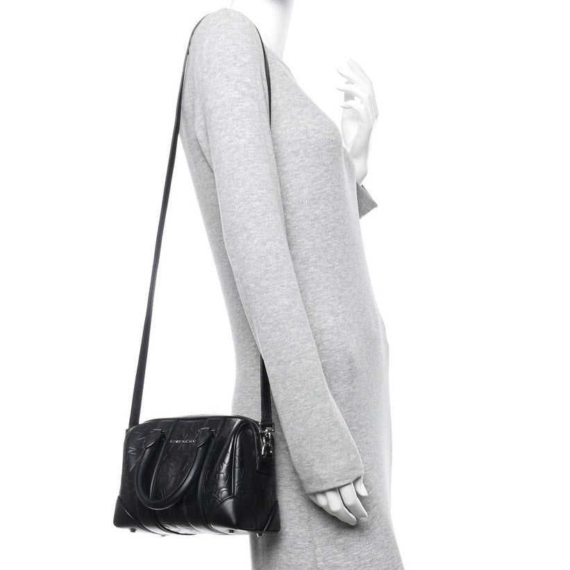 Givenchy Calfskin Star Embossed Micro Lucrezia Black Bag