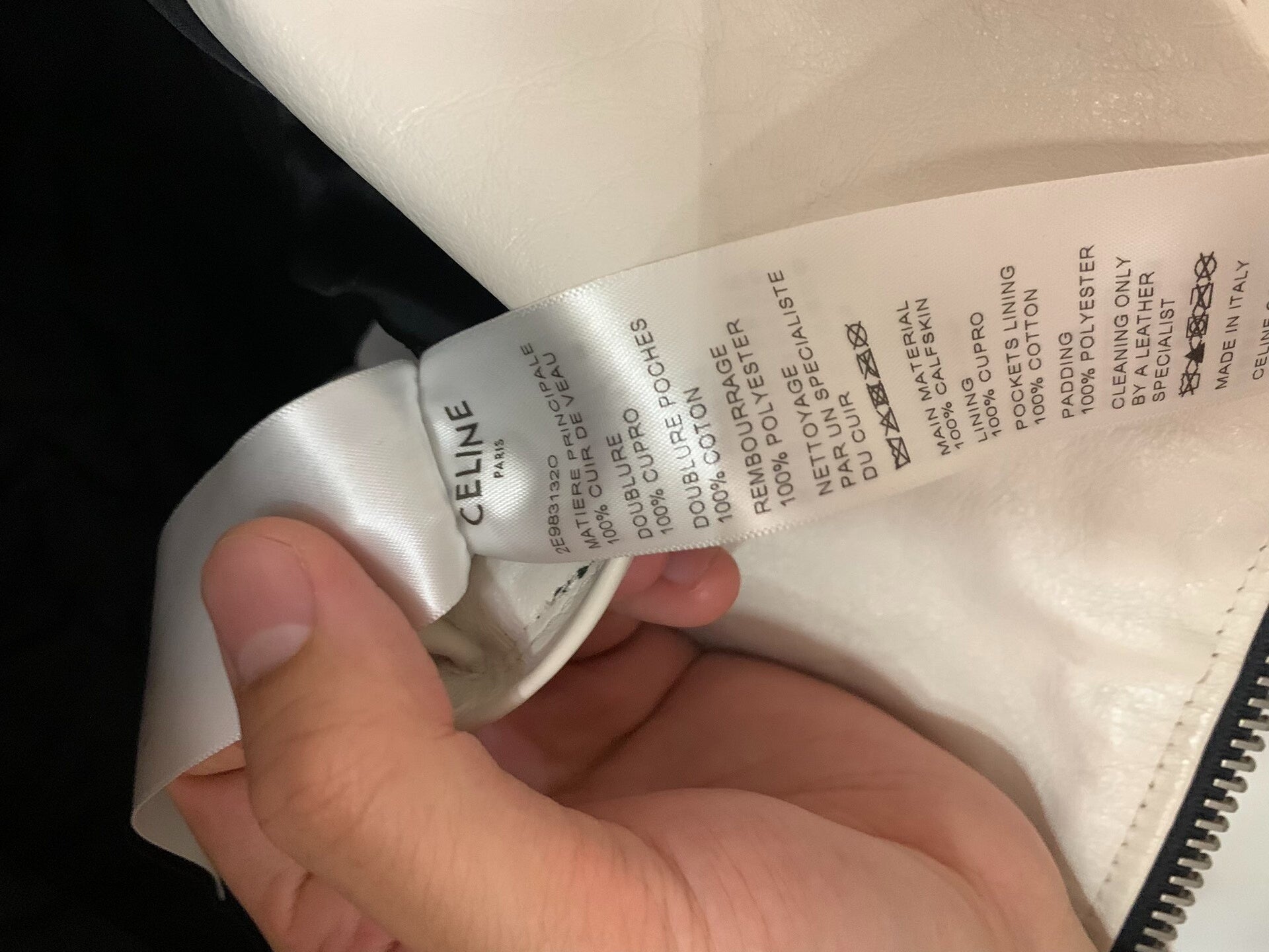 Celine 2019FW Leather Cropped Biker Jacket