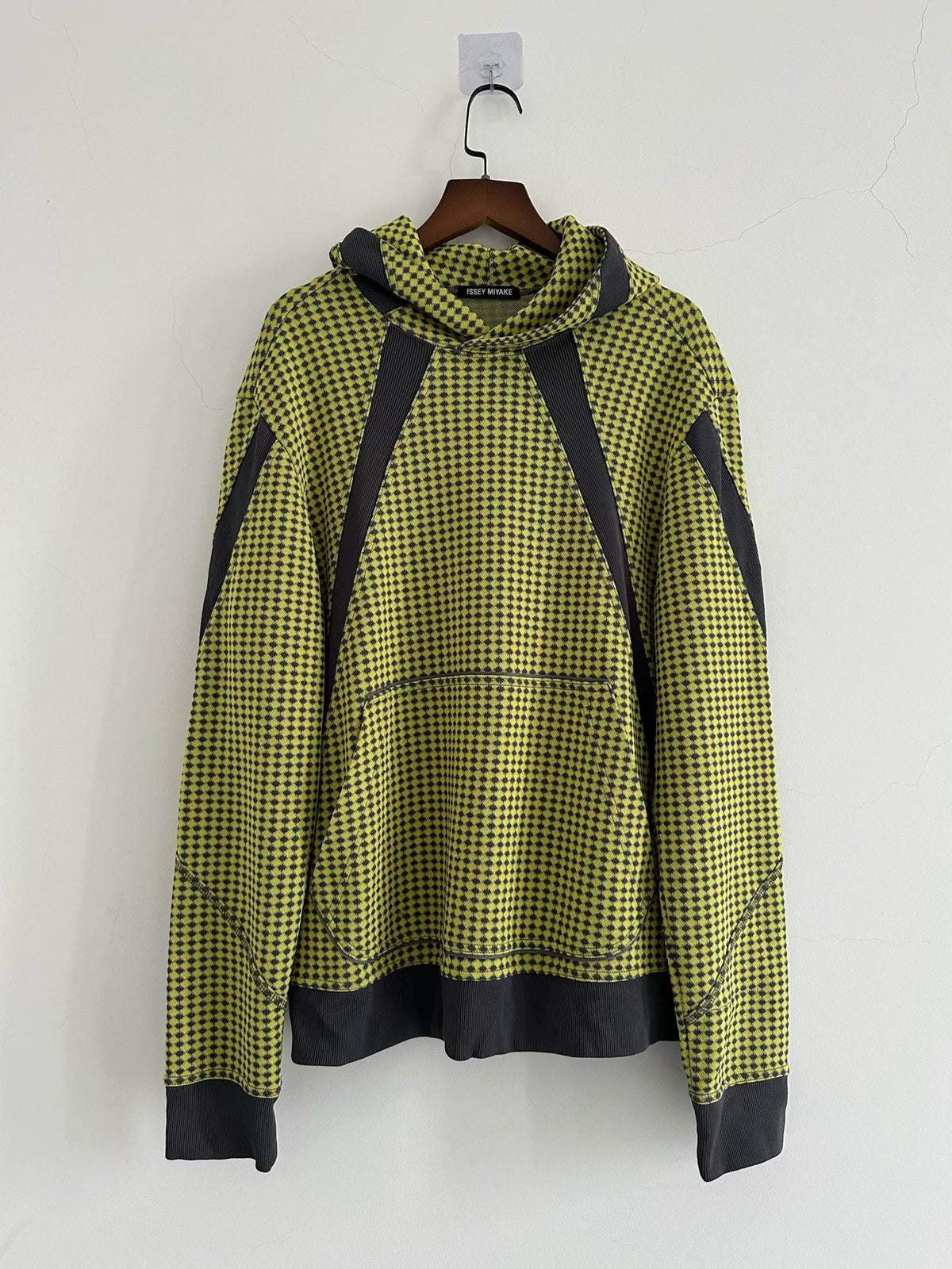 Issey Miyake mainline green plaid pullover sweatshirt