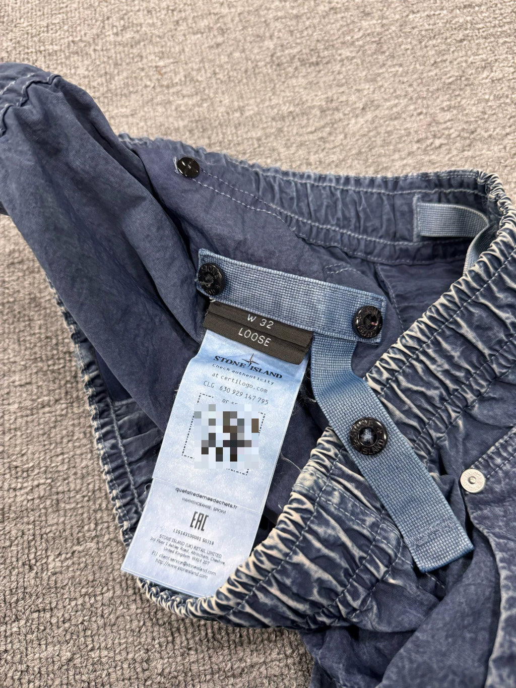 Stone Island SS26 Etched Denim Nylon Work Pants