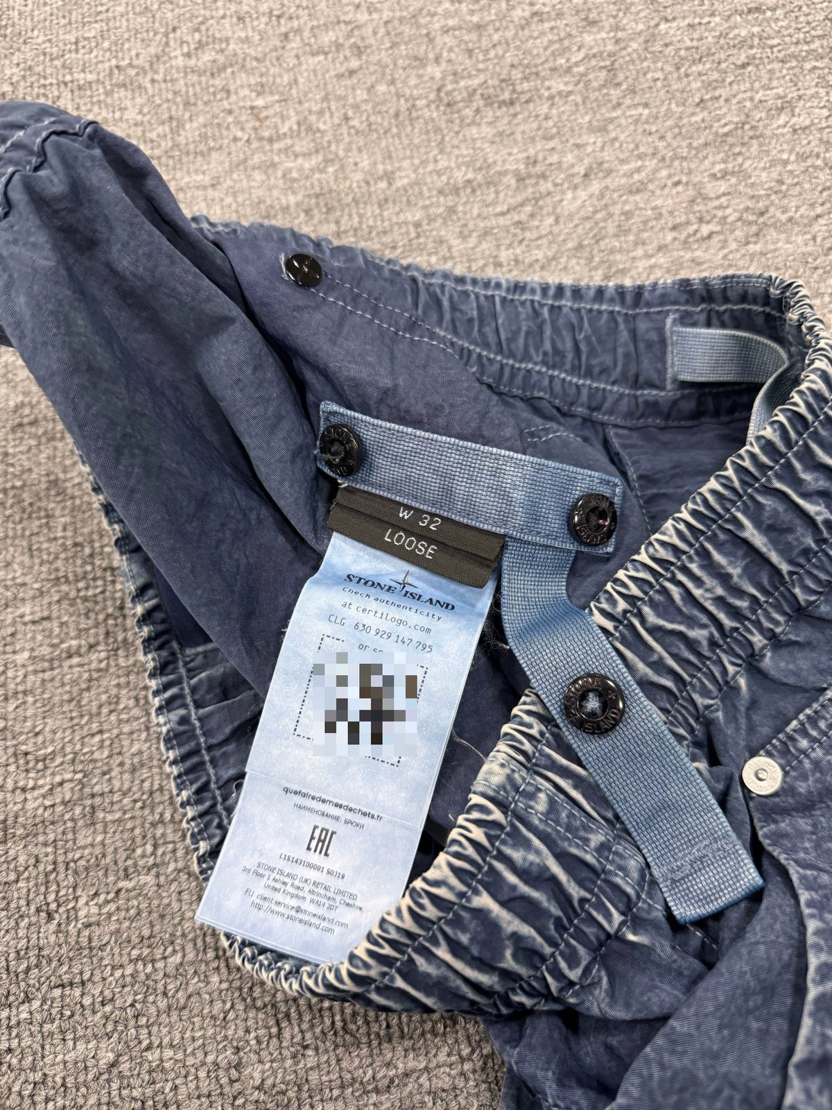 Stone Island SS26 Etched Denim Nylon Work Pants