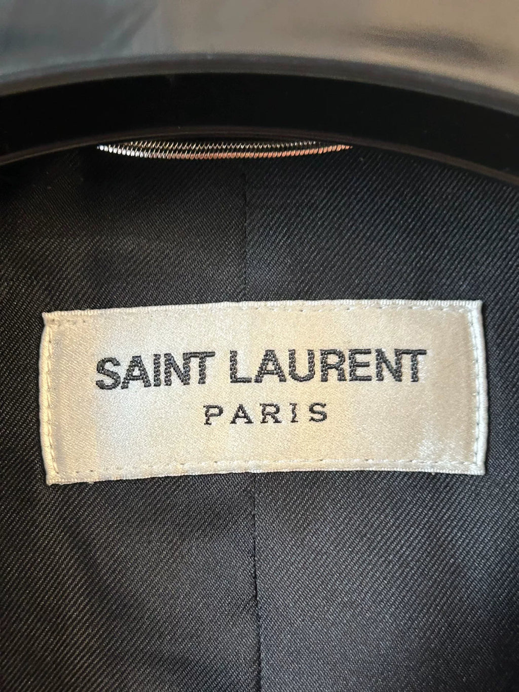 Saint Laurent FW15 Grey Herringbone Lambskin Patched Jacket by Hedi Slimane
