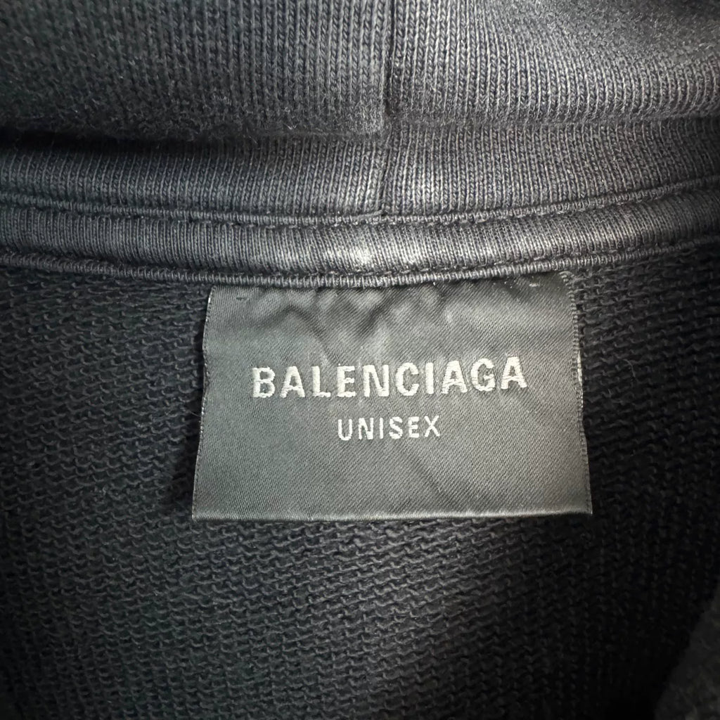 Balenciaga Paris Hooded Long Sleeve Hoodie - Devines