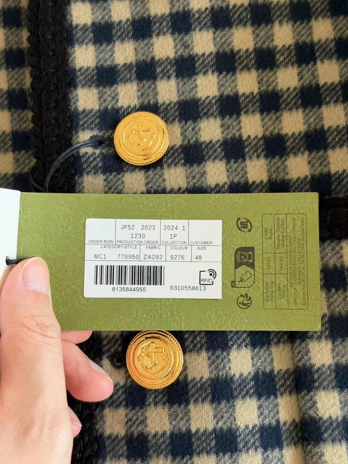 Gucci Plaid Jacket