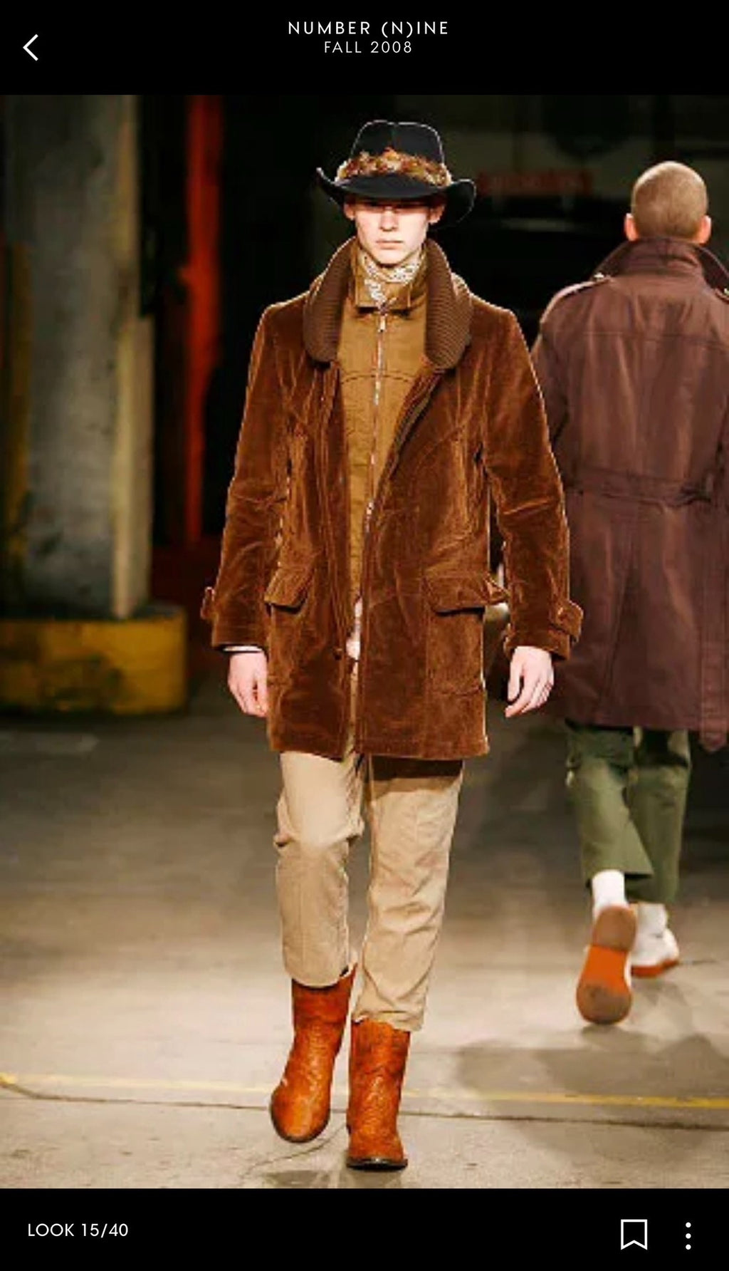 Number Nine 08AW Runway Show Cordsuroat Coat
