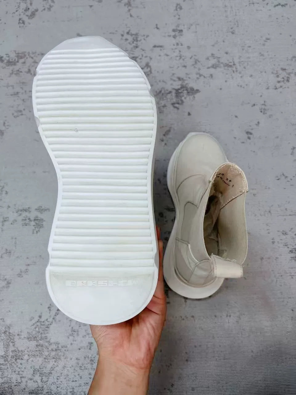 Rick Owens Off-White Platform Chelsea Boots