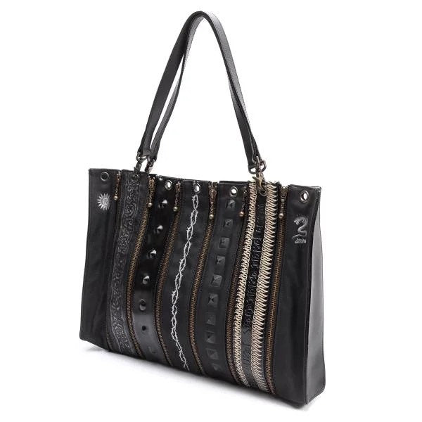 Jean Paul Gaultier Dragon‑Pattern Deconstructed Zip Bag